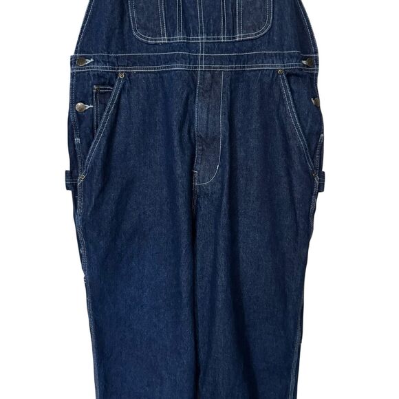 Gravel Gear Mens Size 38x32 Blue Denim Bib Overalls Carpenter Workwear Cotton - Picture 3 of 16